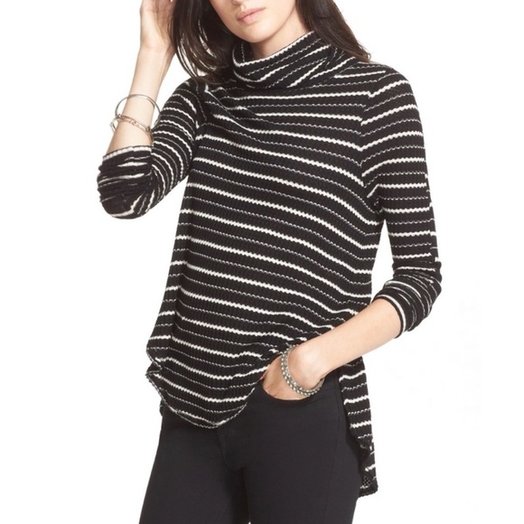 We the Free Free People striped raw hem turtleneck - Picture 2 of 8